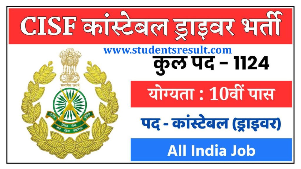 CISF Constable Driver Online Apply 2025
