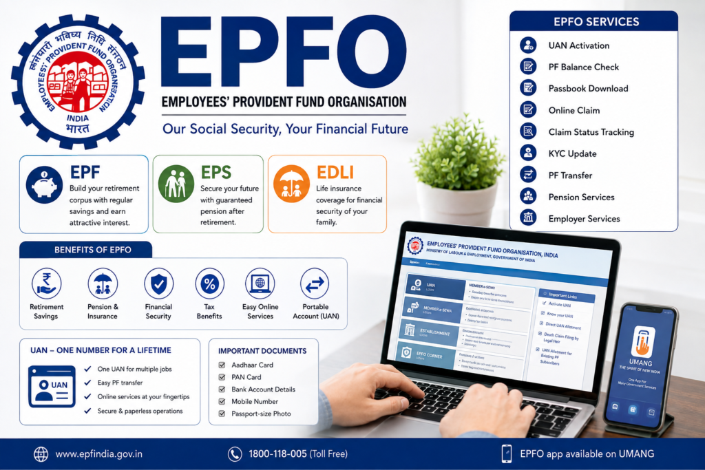 EPFO (Employees' Provident Fund Organisation): A Complete Guide to EPF, Benefits, Eligibility, and Online Services