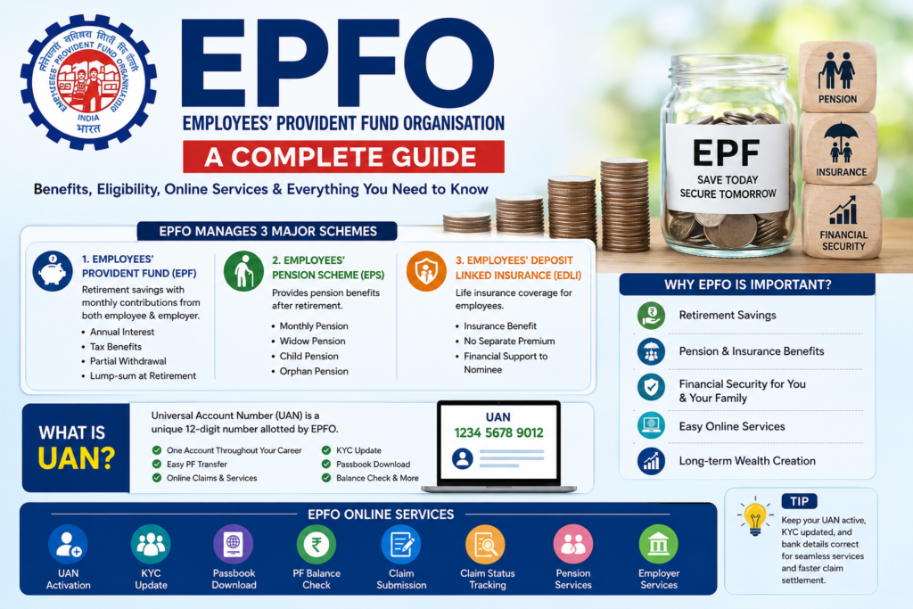 EPFO (Employees' Provident Fund Organisation): A Complete Guide to EPF, Benefits, Eligibility, and Online Services